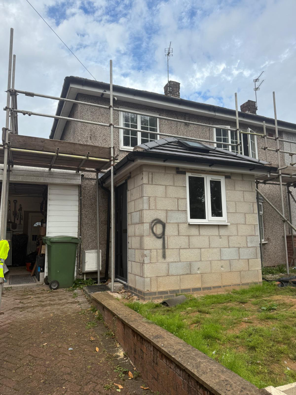 E W I render system to a concrete pour system home with no cavity