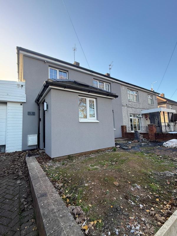 E W I render system to a concrete pour system home with no cavity