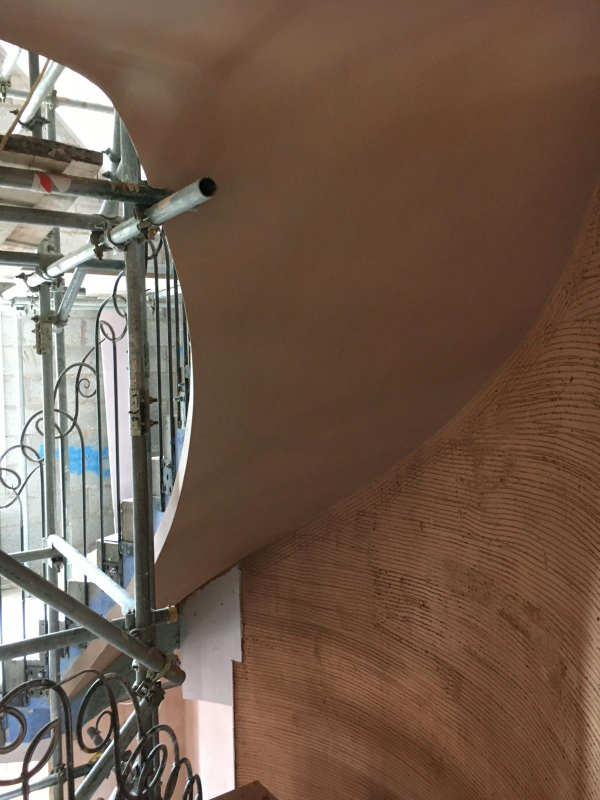 Float and Set Work to a Circular Staircase. Rowland & Wyllie are Certified Plasterers in Nottinghamshire