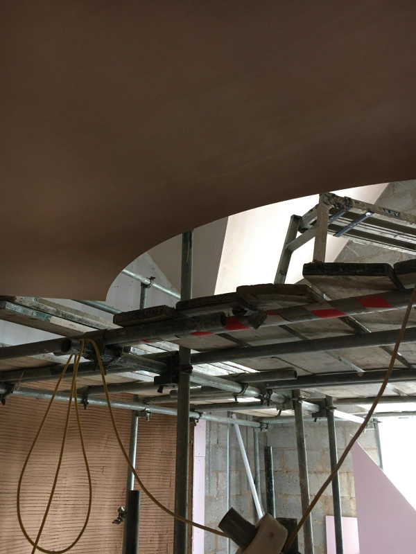 Float and Set Work to a Circular Staircase. Rowland & Wyllie are Certified Plasterers in Nottingham.